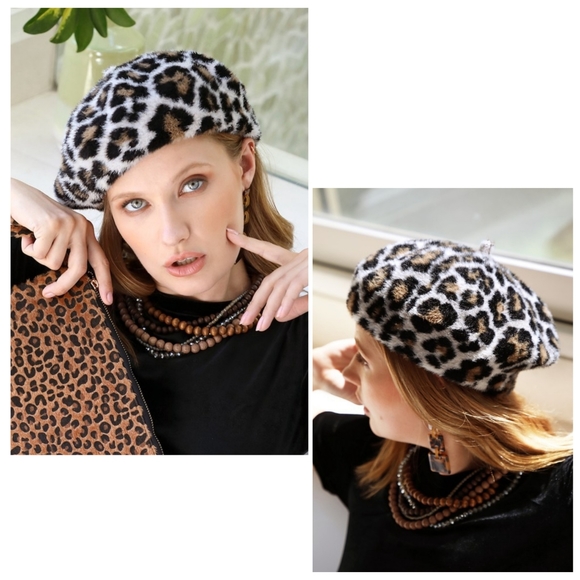 CHIC LEOPARD BERET - Picture 5 of 5